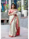 Off White Colour Varsiddhi Mintorsi Manikarnika Exclusive Designer Weave Pallu Festive Wear Banarasi Silk Saree Collection 14103